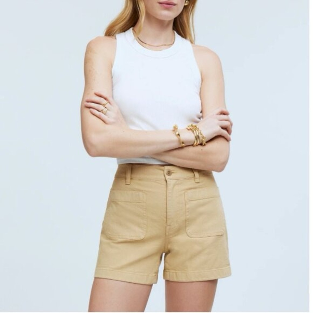 NWOT Madewell The Emmett Sailor Short in Garment-Dyed Twill (Desert Dune)